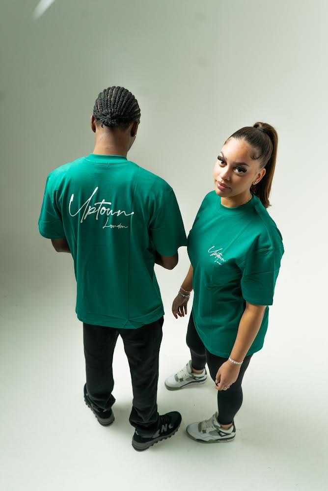 Uptown London Tee Green Signature Logo